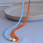 Zarte handwerkliche Perlen Halskette