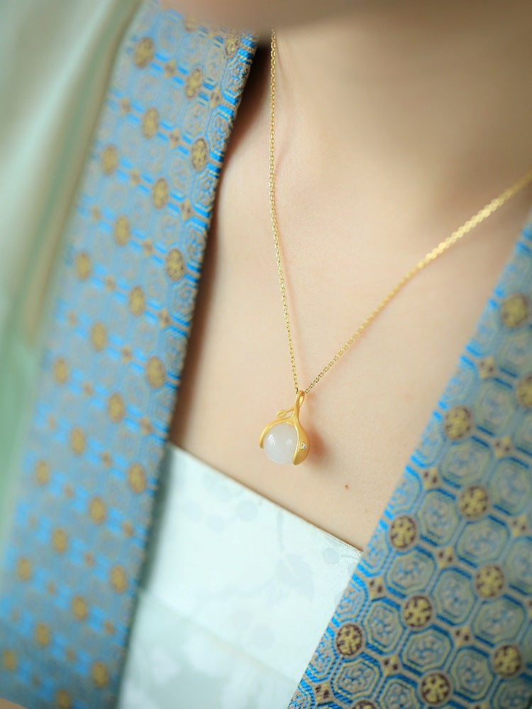 Zarte handwerkliche Gold Halskette