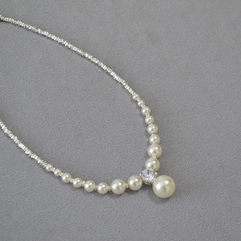 Zarte handwerkliche Silber Halskette