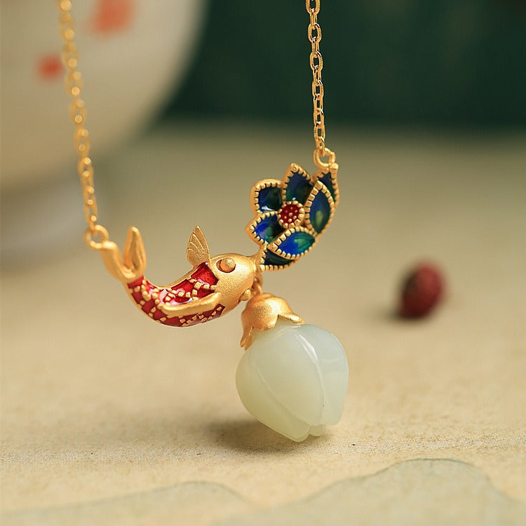 Zarte handwerkliche Gold Halskette