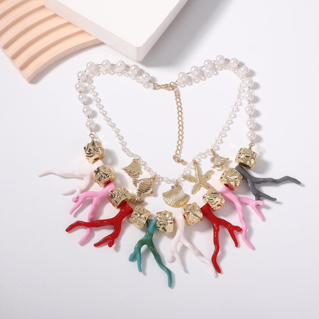 Zarte handwerkliche Perlen Halskette