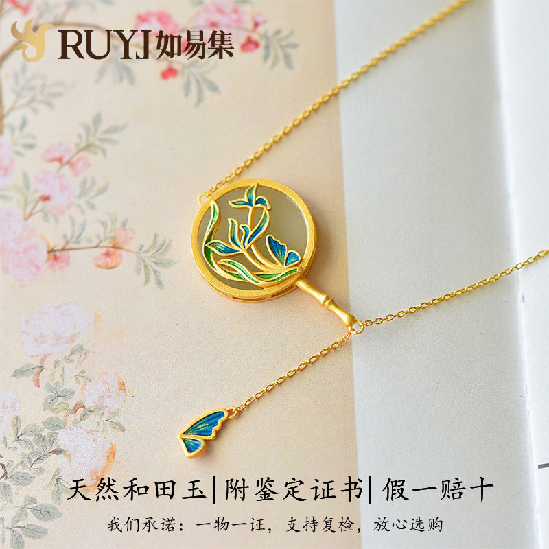 Zarte handwerkliche Silber Halskette