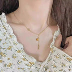 Zarte handwerkliche Gold Halskette