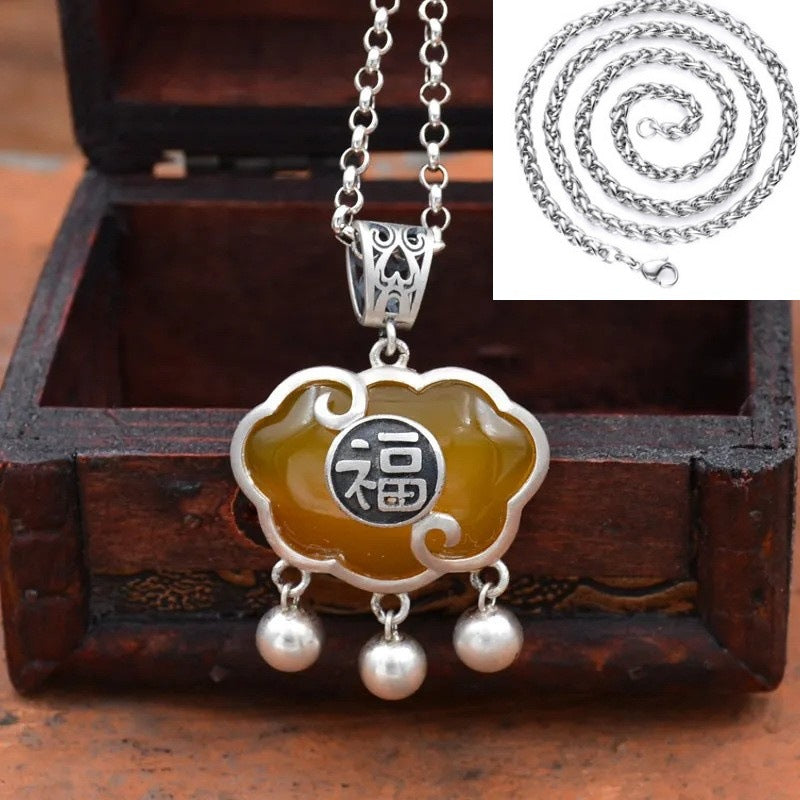 Zarte handwerkliche Silber Halskette