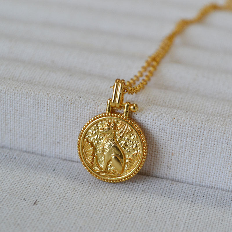 Zarte handwerkliche Gold Halskette