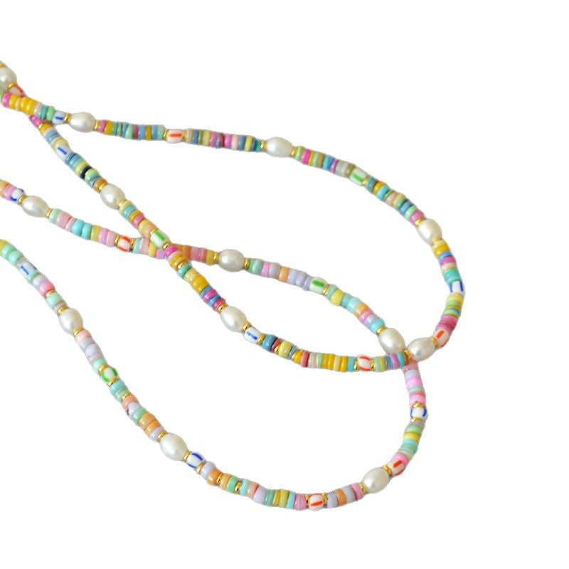 Zarte handwerkliche Perlen Halskette