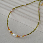 Zarte handwerkliche Perlen Halskette
