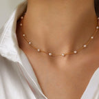 Zarte handwerkliche Perlen Halskette