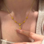 Zarte handwerkliche Gold Halskette