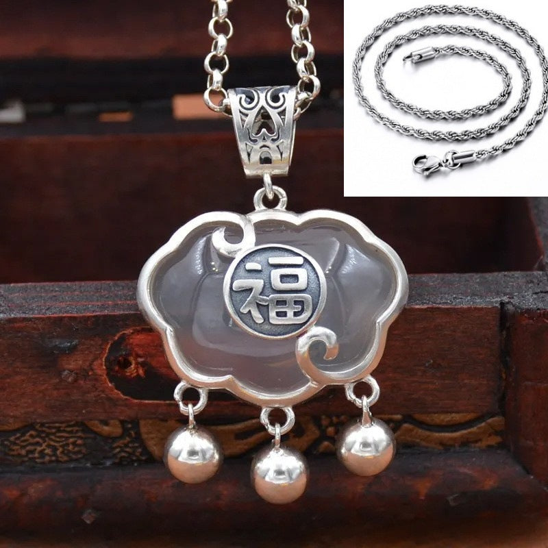 Zarte handwerkliche Silber Halskette