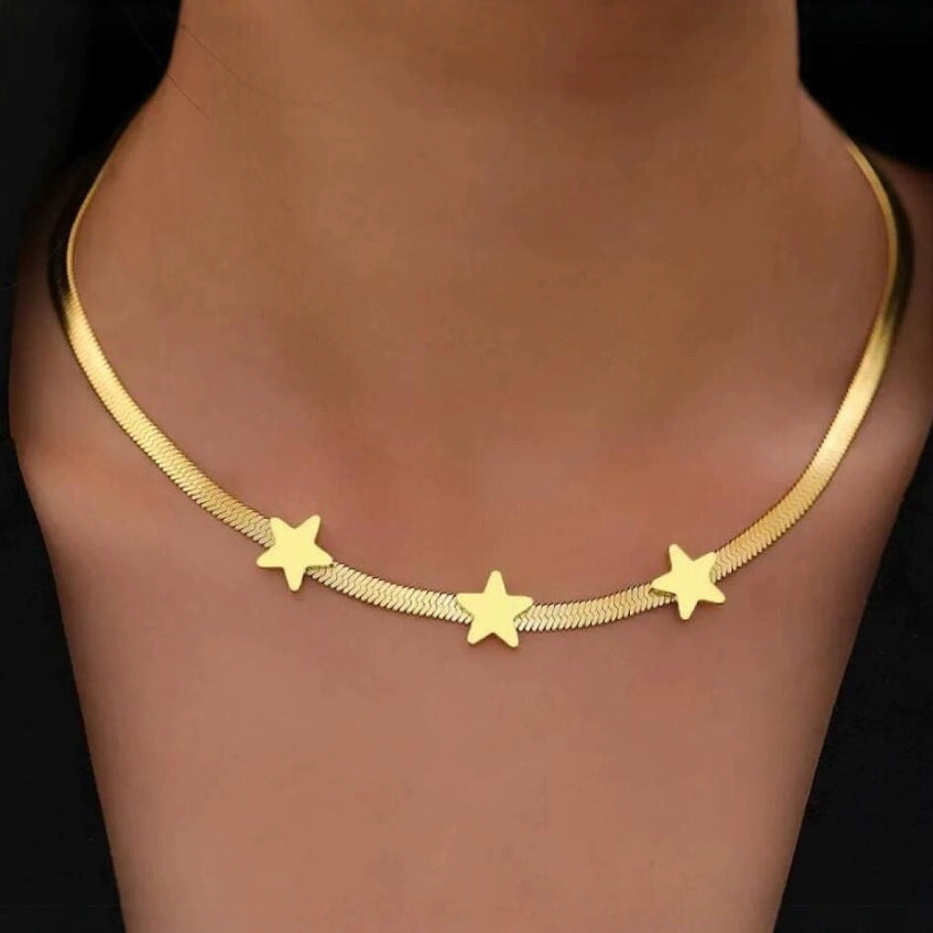 Zarte handwerkliche Gold Halskette