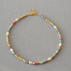 Zarte handwerkliche Perlen Halskette