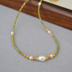 Zarte handwerkliche Perlen Halskette