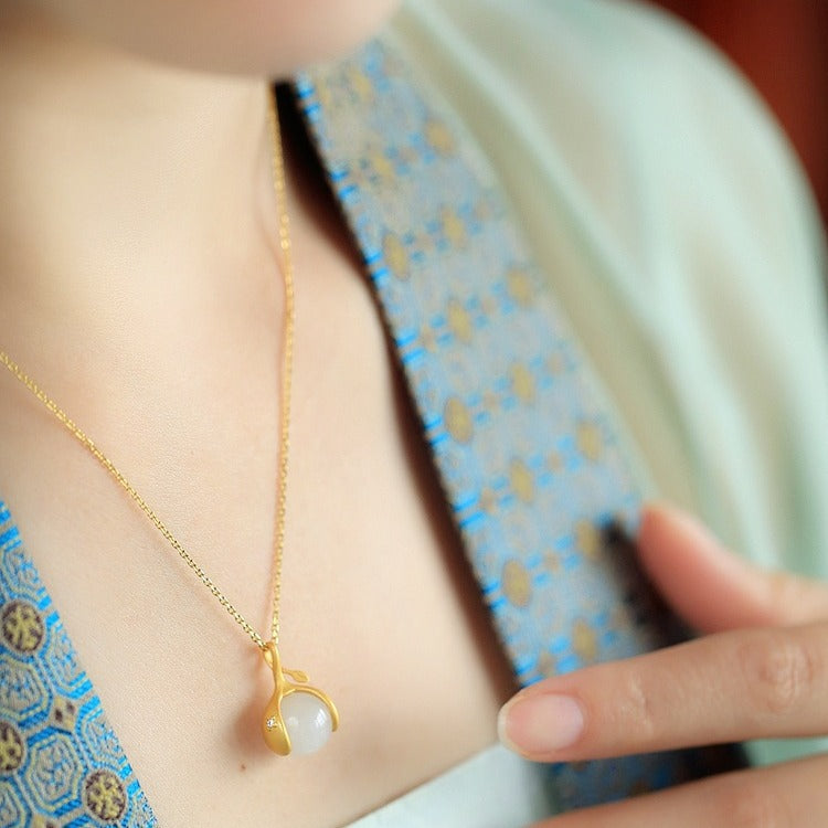 Zarte handwerkliche Gold Halskette