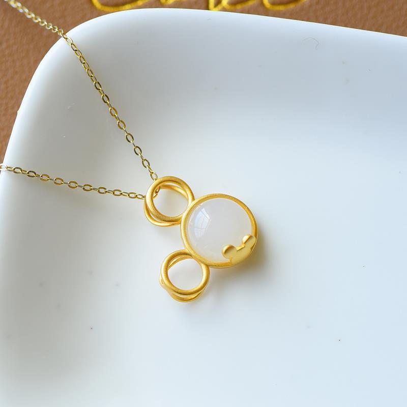 Zarte handwerkliche Gold Halskette