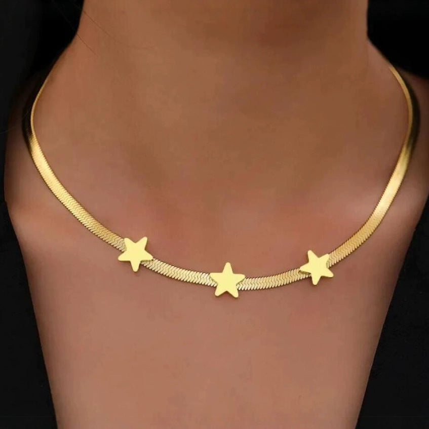 Zarte handwerkliche Gold Halskette