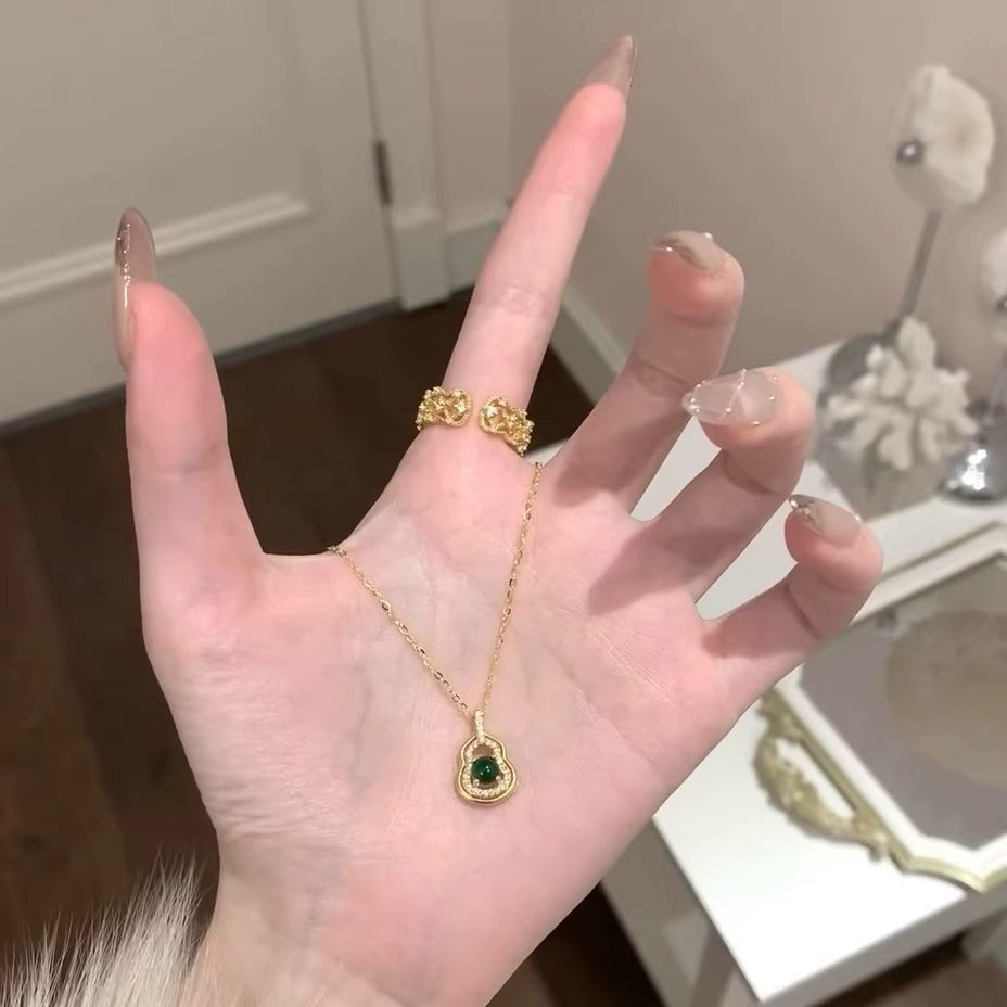 Zarte handwerkliche Gold Halskette