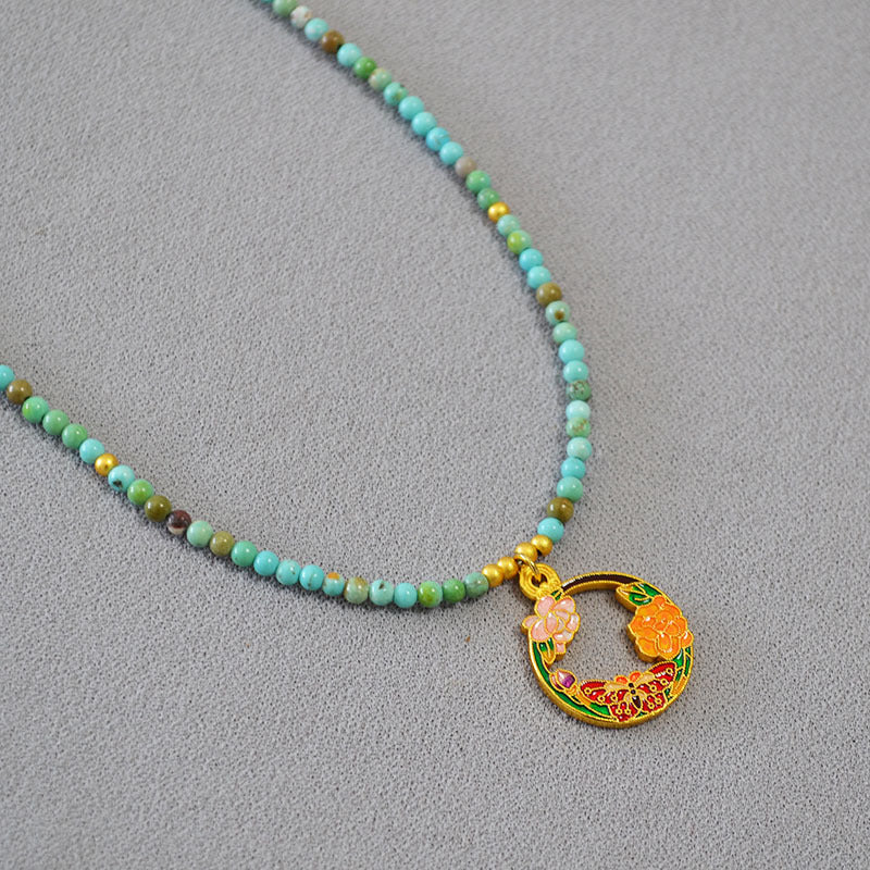 Zarte handwerkliche Gold Halskette