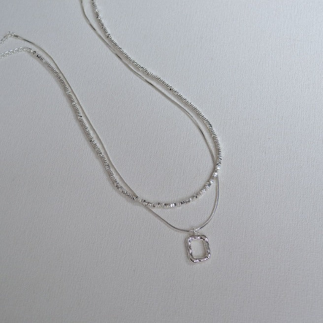 Zarte handwerkliche Silber Halskette