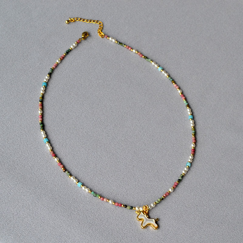 Zarte handwerkliche Perlen Halskette