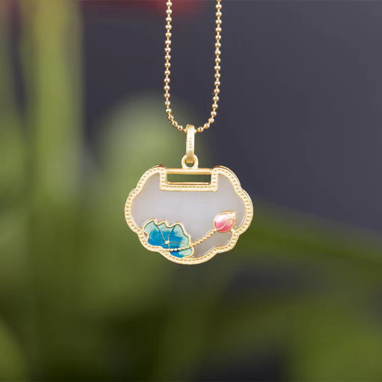 Zarte handwerkliche Silber Halskette