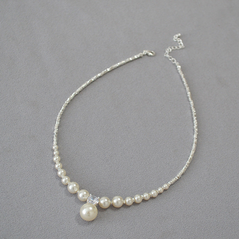 Zarte handwerkliche Silber Halskette