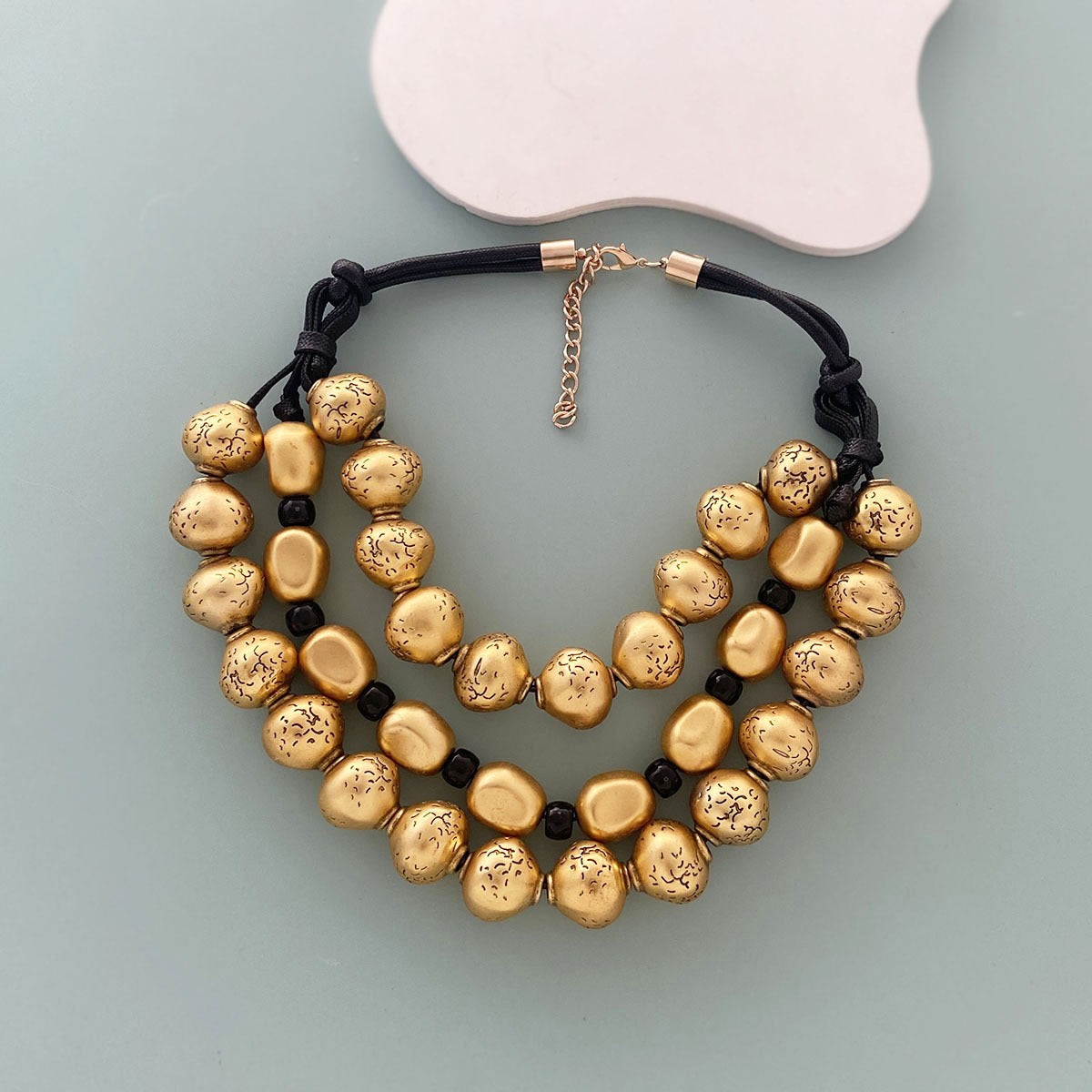 Zarte handwerkliche Gold Halskette