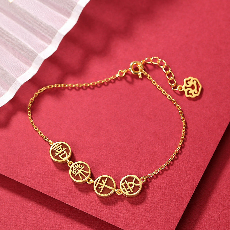 Zarte handwerkliche Gold Armband