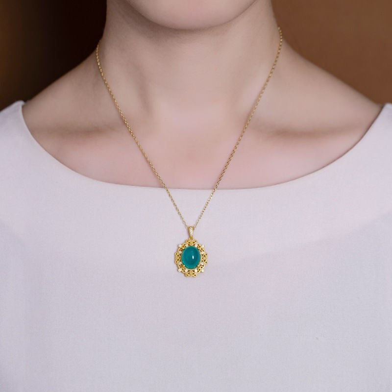 Zarte handwerkliche Gold Halskette