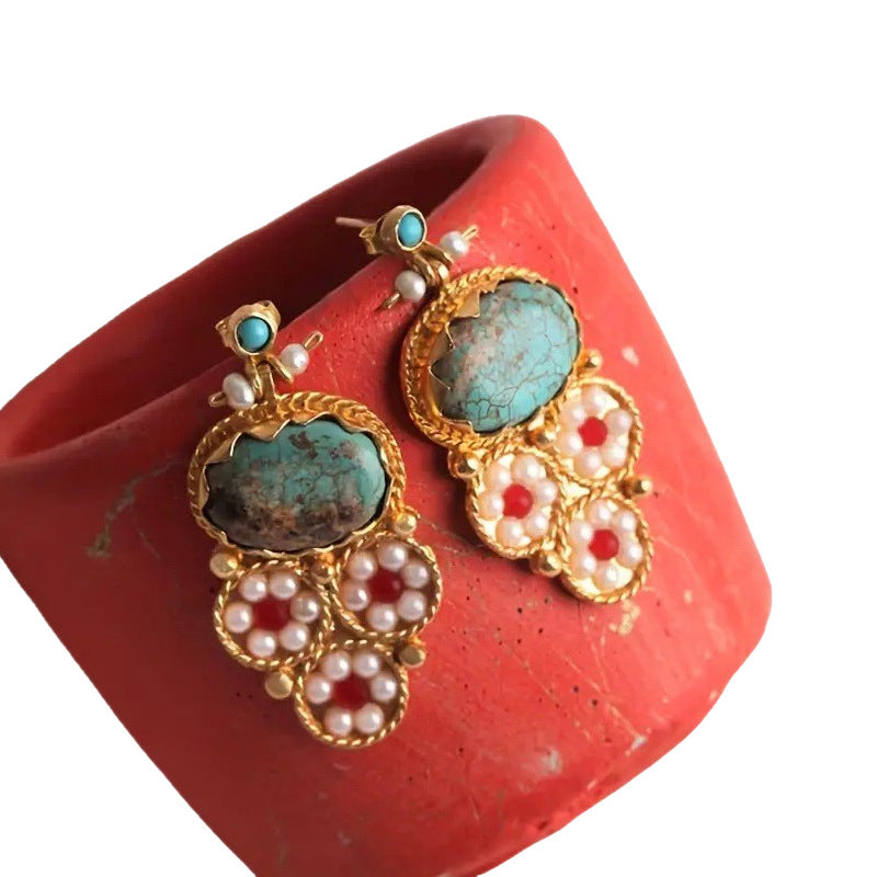 Zarte handwerkliche Perlen Ohrring