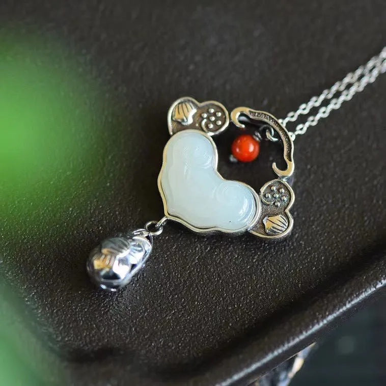 Zarte handwerkliche Silber Halskette