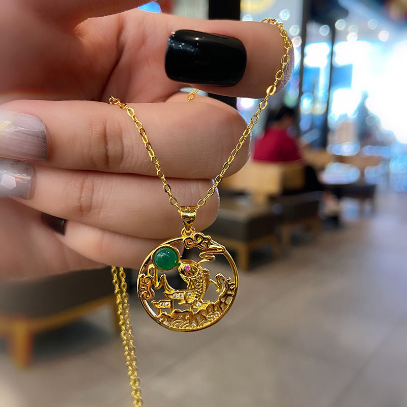 Zarte handwerkliche Gold Halskette