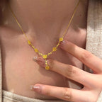 Zarte handwerkliche Gold Halskette