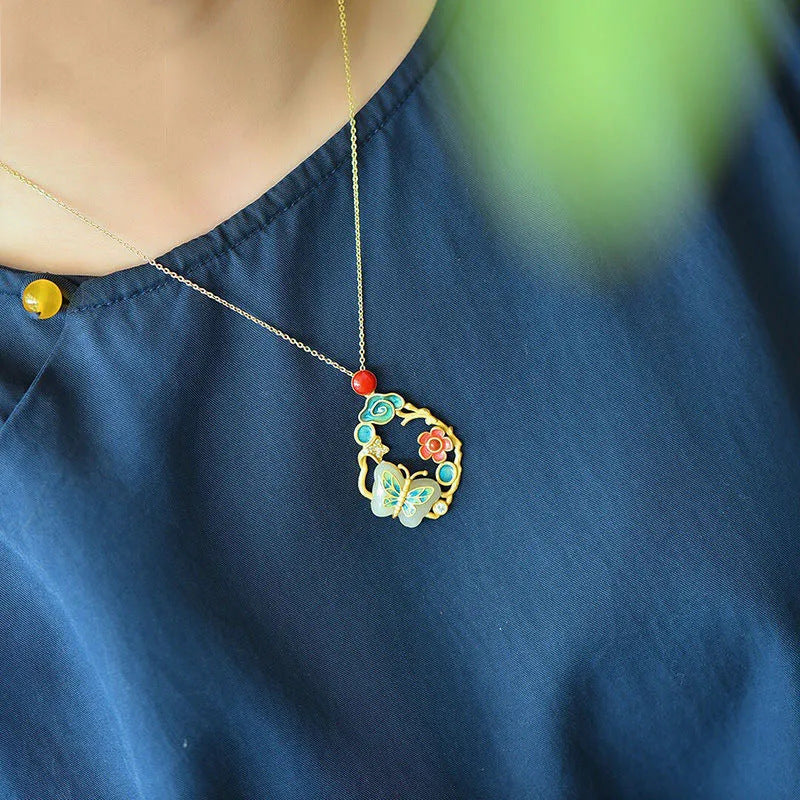 Zarte handwerkliche Gold Halskette