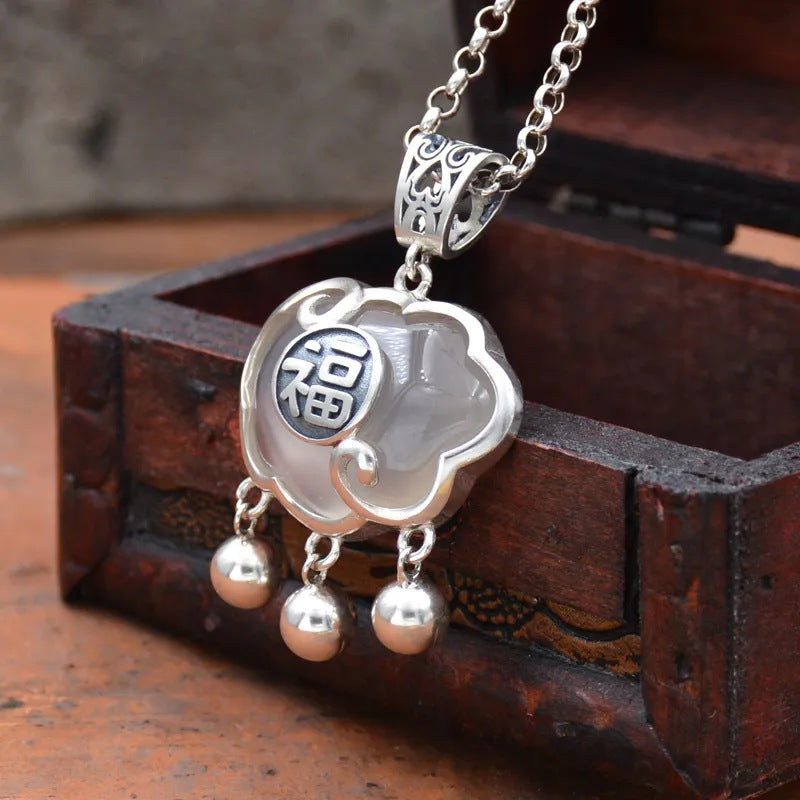 Zarte handwerkliche Silber Halskette