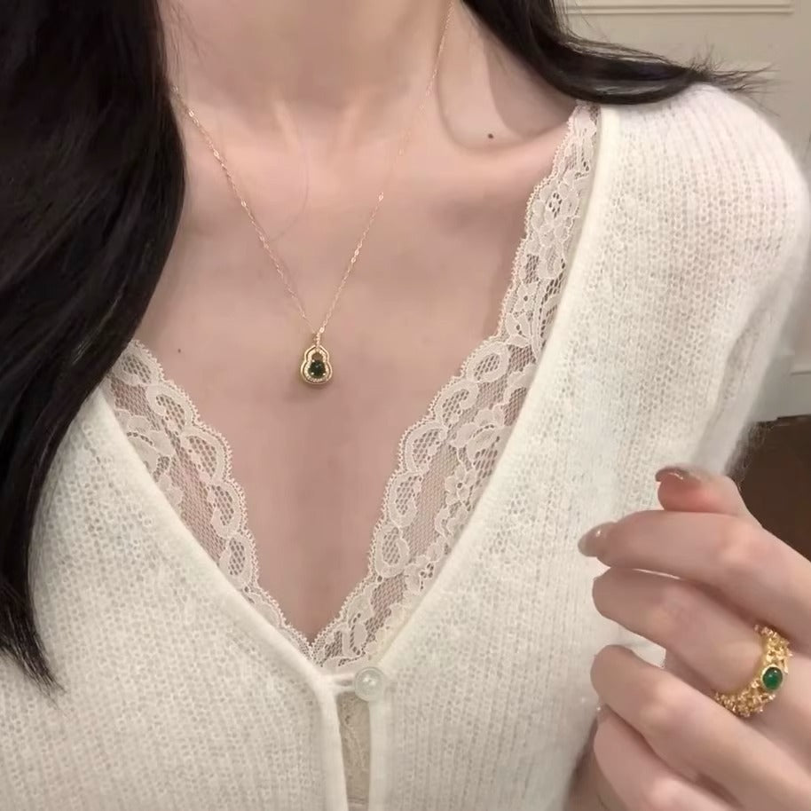 Zarte handwerkliche Gold Halskette