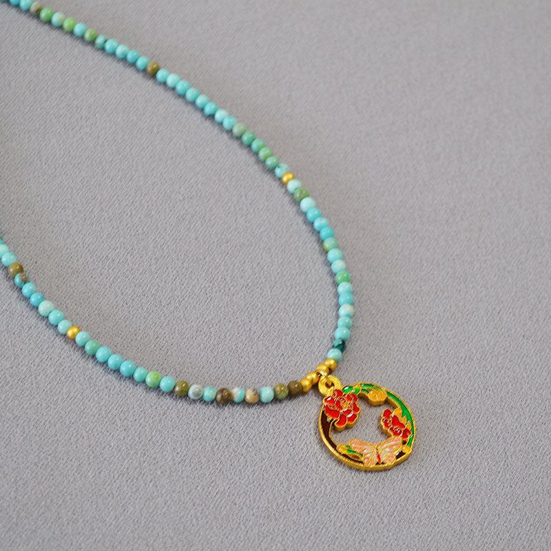 Zarte handwerkliche Gold Halskette