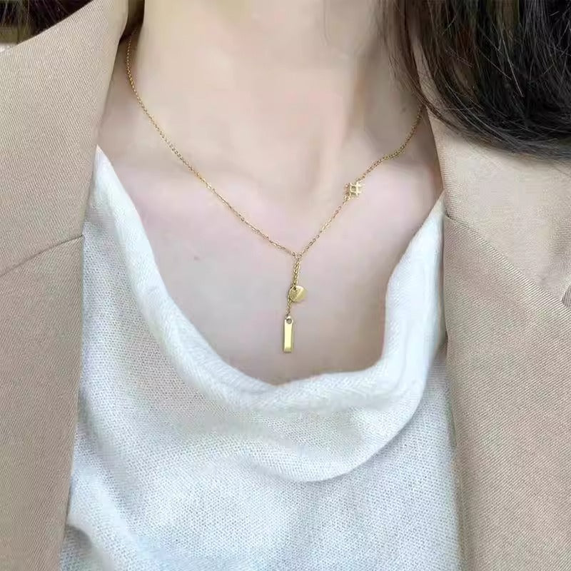 Zarte handwerkliche Gold Halskette