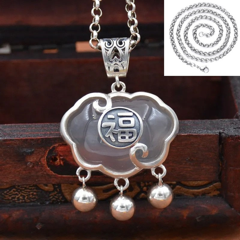 Zarte handwerkliche Silber Halskette