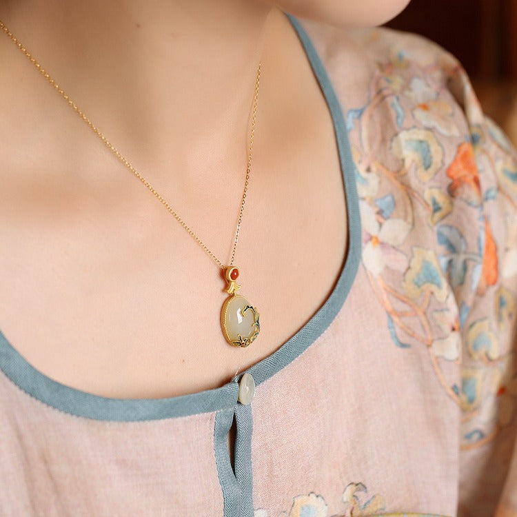 Zarte handwerkliche Gold Halskette