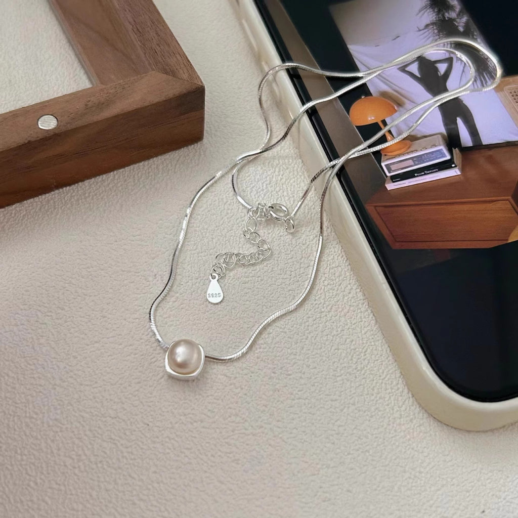 Handgefertigte Vintage Perlen Halskette