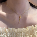 Zarte handwerkliche Gold Halskette