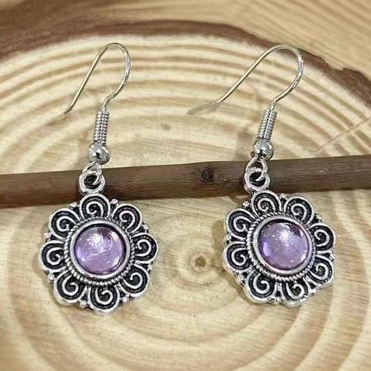 Zarte handwerkliche Silber Ohrring