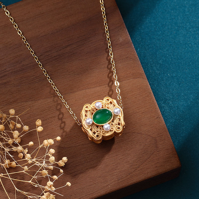 Zarte handwerkliche Gold Halskette