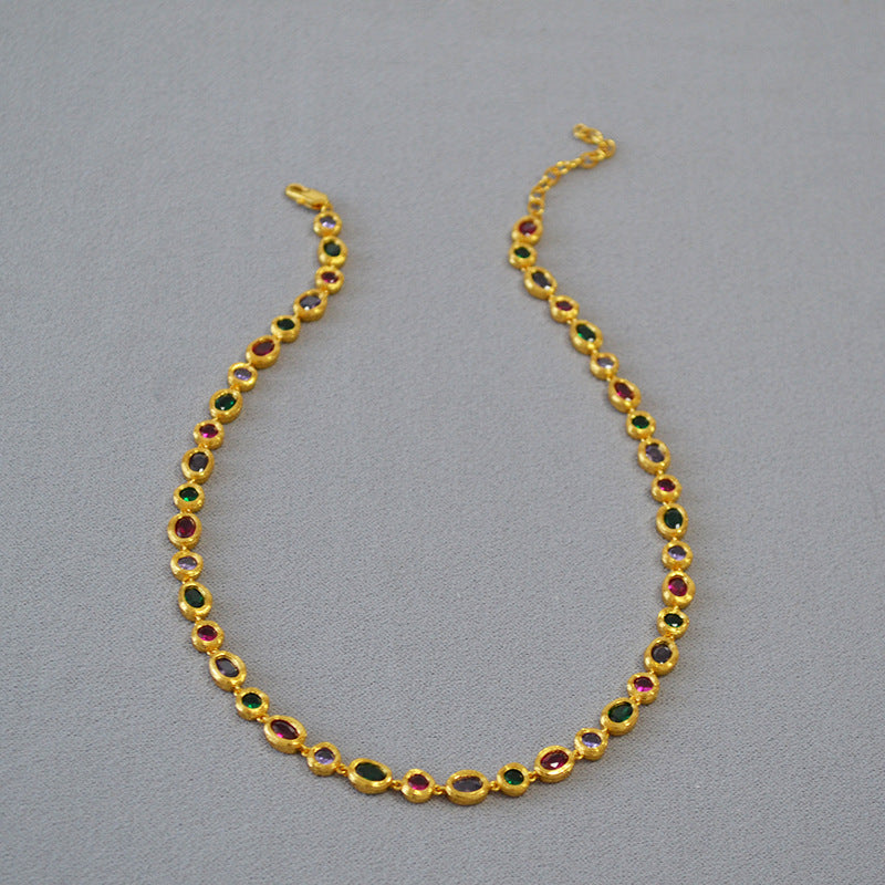 Zarte handwerkliche Gold Halskette