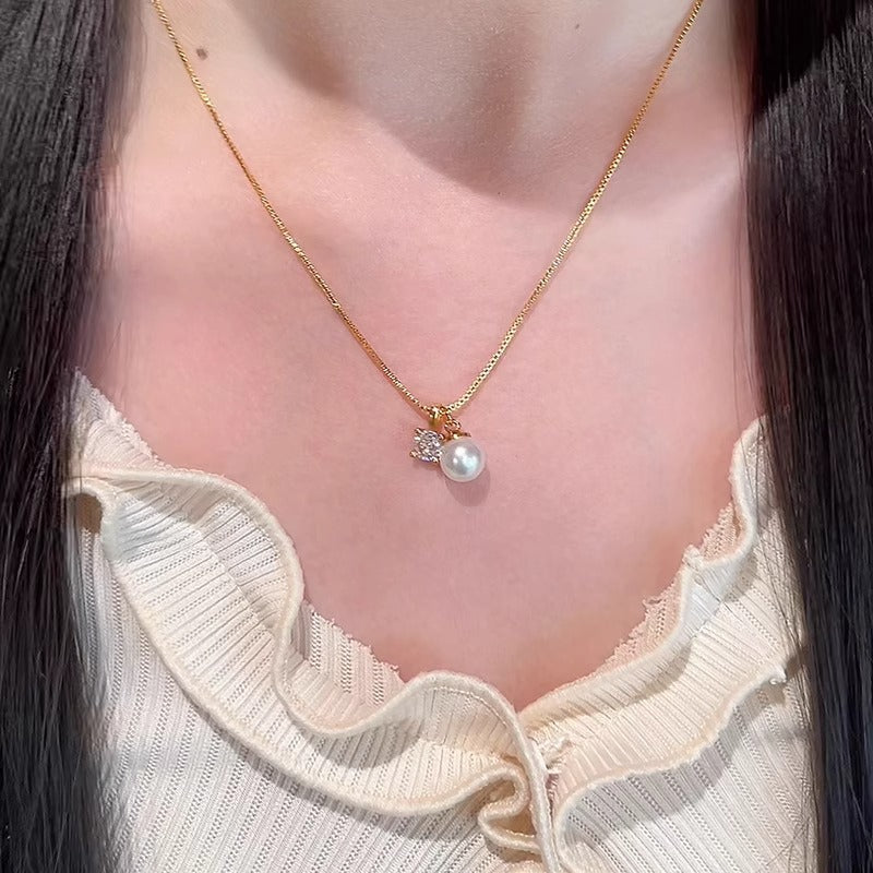 Handgefertigte Vintage Perlen Halskette