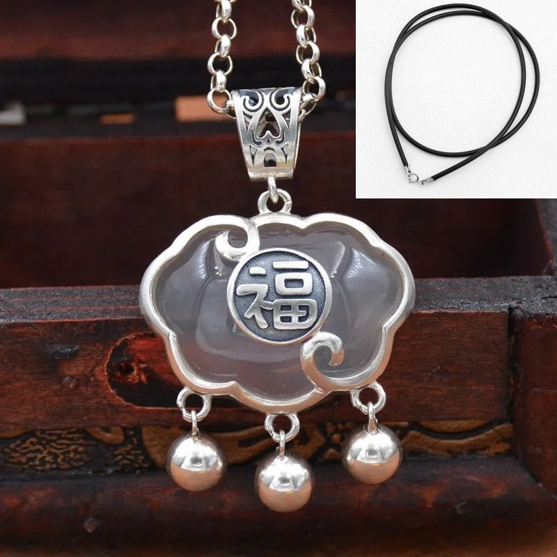 Zarte handwerkliche Silber Halskette