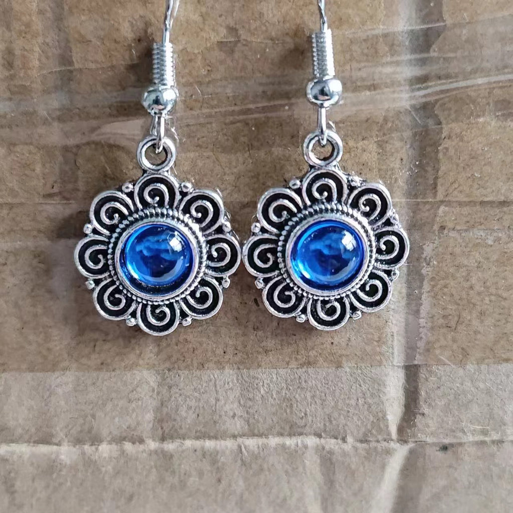 Zarte handwerkliche Silber Ohrring