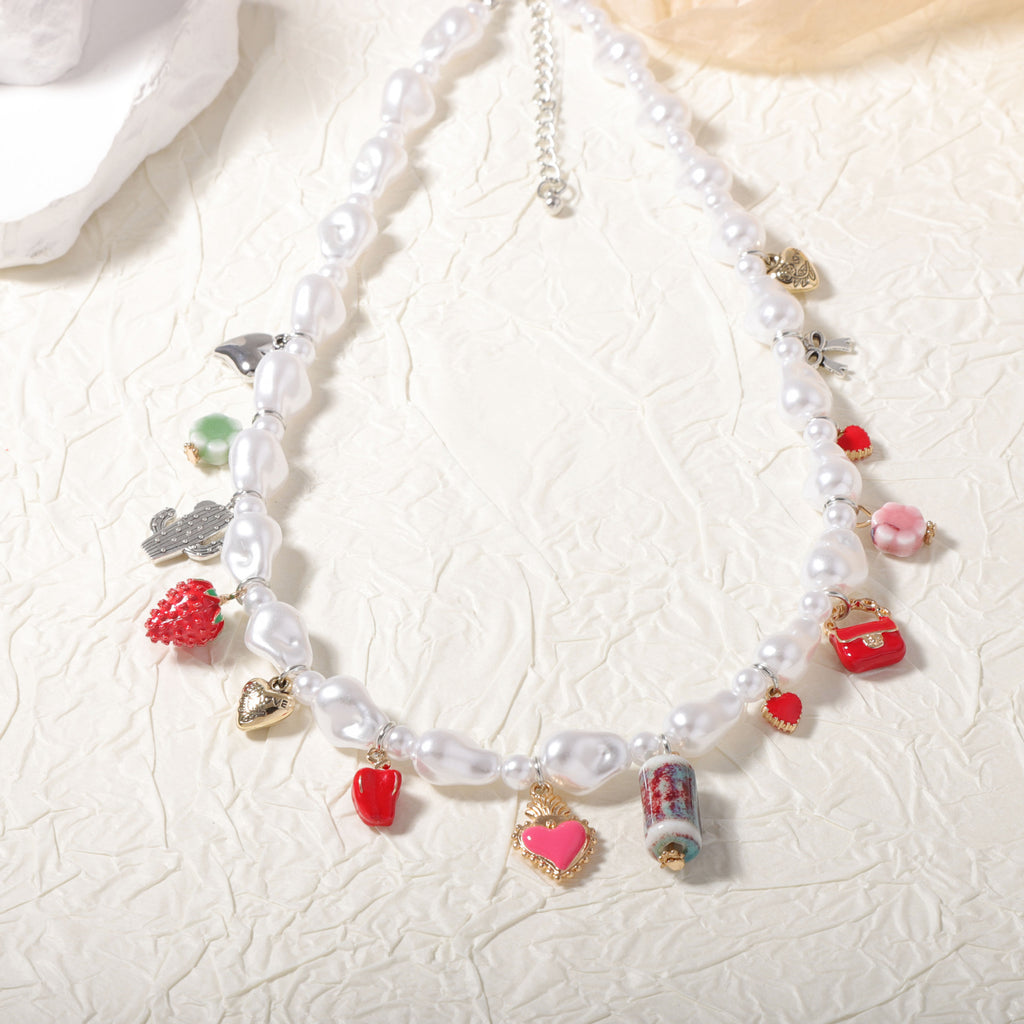 Zarte handwerkliche Perlen Halskette