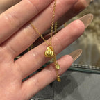 Zarte handwerkliche Gold Halskette